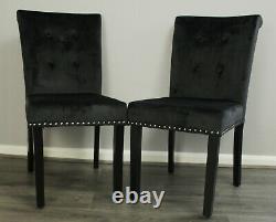 Velvet Dining Chairs with Ring Knocker Velvet Upholstered Seat, 1, 2, 4, 6 chair