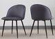 Velvet Fabric Upholstered Dining Side Chair With Metal Legs Set Of 2
