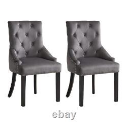 Velvet Knocker Chair, Dining Chairs Set of 2, Upholstered Accent Side Chair