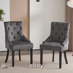 Velvet Knocker Chair, Dining Chairs Set of 2, Upholstered Accent Side Chair