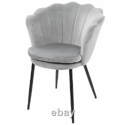 Velvet Oyster Scallop Shell Tub Chair Lotus Seat Armchair Cocktail Wingback Sofa