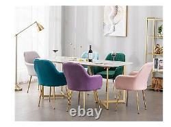 Velvet Padded Upholstered Armchair for Dining/Living Room, Office Chair-T05