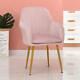 Velvet Single Sofa Dining Chair Armchair For Living Room Bedroom Lounge Pink