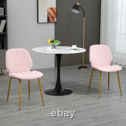 Velvet Upholstered Dining Chair Set of 2, Kitchen Chairs with Backrest