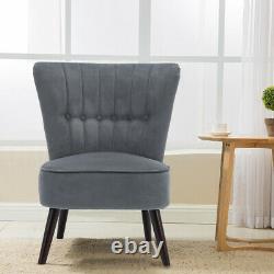 Velvet Upholstered Wing Back Accent Dining Chair Scallop Shell Cocktail Armchair