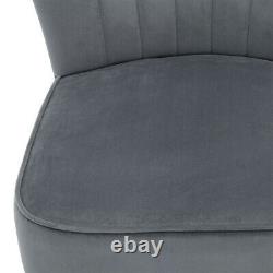 Velvet Upholstered Wing Back Accent Dining Chair Scallop Shell Cocktail Armchair