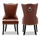 Victoria High Back Upholstered Seat Stools Faux Leather Dining Chairs With Knocker