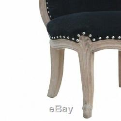 Vintage Black Velvet Upholstered Occasional Armchair Cabriole Legs
