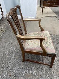 Vintage Dining Chair with Upholstered Seat. 910mm x 590mm x 530mm