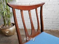 Vintage Mid Century Modern Danish Era G Plan Brasilia Upholstered Dining Chairs