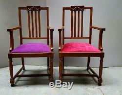 Vintage Oak Dining Chairs Quirky Mix & Match Upholstered to Order