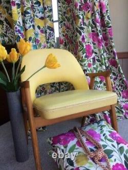 Vintage Retro Benchair Dining Desk Armchair 1960s Mid-Century Upholstered