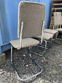 Vintage Set of 4 Marcel Breuer Upholstered STYLE Cesca Cantilever Dining Chairs