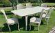 Vintage Style Laura Ashley Dining Table And Upholstered, Rattan-chairs (6 Or 8)