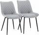 Woltu 2pcs Dining Chairs Living Room Chairs Linen With Backrest Padded Seat Chair