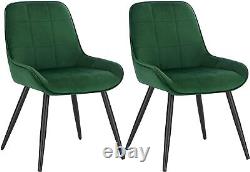 WOLTU 2/4/6 Velvet Dining Chairs, Upholstered Living Room Armchair, Metal Legs