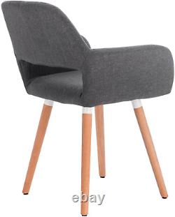 WOLTU Kitchen Dining Chair Armchair Counter Office with Armrests & Backrest Grey