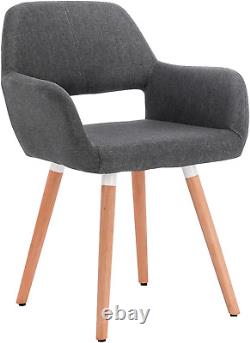 WOLTU Kitchen Dining Chair Armchair Counter Office with Armrests & Backrest Grey