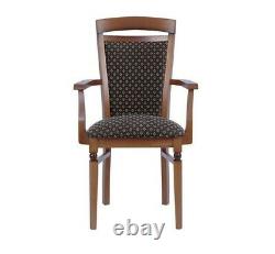 Walnut Brown Wood Carver Dining Room Chair Navy Velvet Upholstered Bawaria