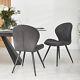 Watson Grey Nubuck Upholstered Contemporary Dining Chair With Black Legs