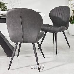 Watson Grey Nubuck Upholstered Contemporary Dining Chair with Black Legs