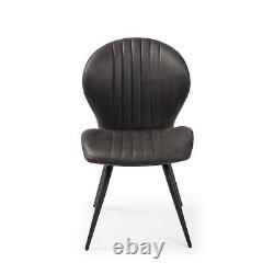 Watson Grey Nubuck Upholstered Contemporary Dining Chair with Black Legs