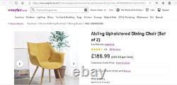 Wayfair Aisling Upholstered Dining ChairS (Set of 2) RRP £186.99! SAVE £67