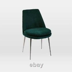 West Elm Finley Upholstered Dining Chair Forest Green Velvet (Set of 4)