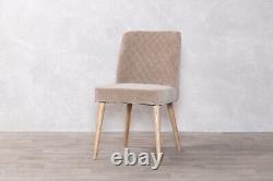 Wheat Chenille Dining Chair Beige Quilted Side Chair Upholstered Dining Chair