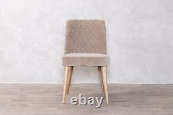 Wheat Chenille Dining Chair Beige Quilted Side Chair Upholstered Dining Chair