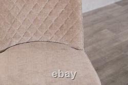 Wheat Chenille Dining Chair Beige Quilted Side Chair Upholstered Dining Chair