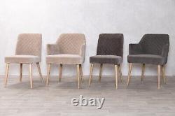 Wheat Chenille Dining Chair Beige Quilted Side Chair Upholstered Dining Chair