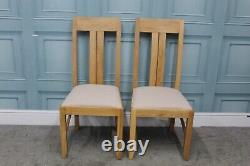 Willis & Gambier Pair of Oak Freemont Dining Chairs cream upholstered seat pads