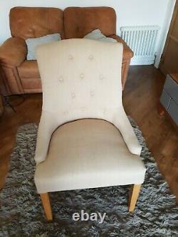 Willis & Gambier Paris Cream Upholstered Button Back Dinning Chair (6 available)