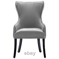 Wingback Velvet Buttoned Dining Chair Upholstered Tub Accent Chairs Home Kitchen