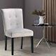X1 X2 Grey Button Back Velvet Upholstered Dining Chairs Chrome Back Ring Knoc