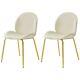 X2 Velvet Upholstered Dining Chairs Wood Leg Kitchen Home Bistro Bar Chairs