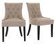 X2 Verona Scoop Back Linen Dining Chairs In Cream Button Back Upholstered Chair