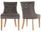 X2 Verona Scoop Button Back Dining Chairs In Grey Velvet Upholstered Chair