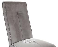 X2 Vienna Light Grey Velvet Dining Chair with Oak Legs Luxury Upholstered Chairs