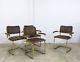 X4 Upholstered Marcel Breuer Cesca Style Cantilever Dining Chairs Retro Vintage