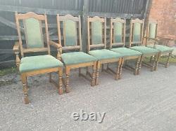 X6 Old Charm Dining Chairs X4 Chairs X2 Carvers Original Condition
