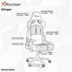 X Rocker RGB Gaming Chair LED Lights Ergonomic Racing Seat PU Black Stinger