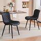 Youtaste Black Dining Chairs Set Of 2 Pu Leather Upholstered Modern Kitchen