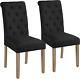 Yaheetech Dining Chairs Set Of 2 Upholstered Dining Chairs Modern Fabric Kitchen