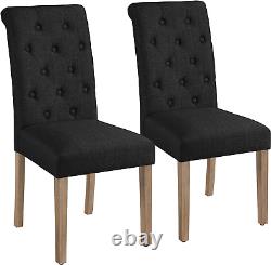 Yaheetech Dining Chairs Set of 2 Upholstered Dining Chairs Modern Fabric Kitchen