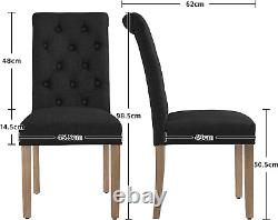 Yaheetech Dining Chairs Set of 2 Upholstered Dining Chairs Modern Fabric Kitchen