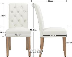 Yaheetech Set of 2 Dining Chairs Fabric Kitchen Chairs Upholstered Dining Chair