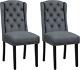 Yaheetech Set Of 2 Dining Chairs Upholstered Dining Chairs Button Tufted Dining