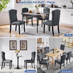 Yaheetech Set of 2 Dining Chairs Upholstered Dining Chairs Button Tufted Dining